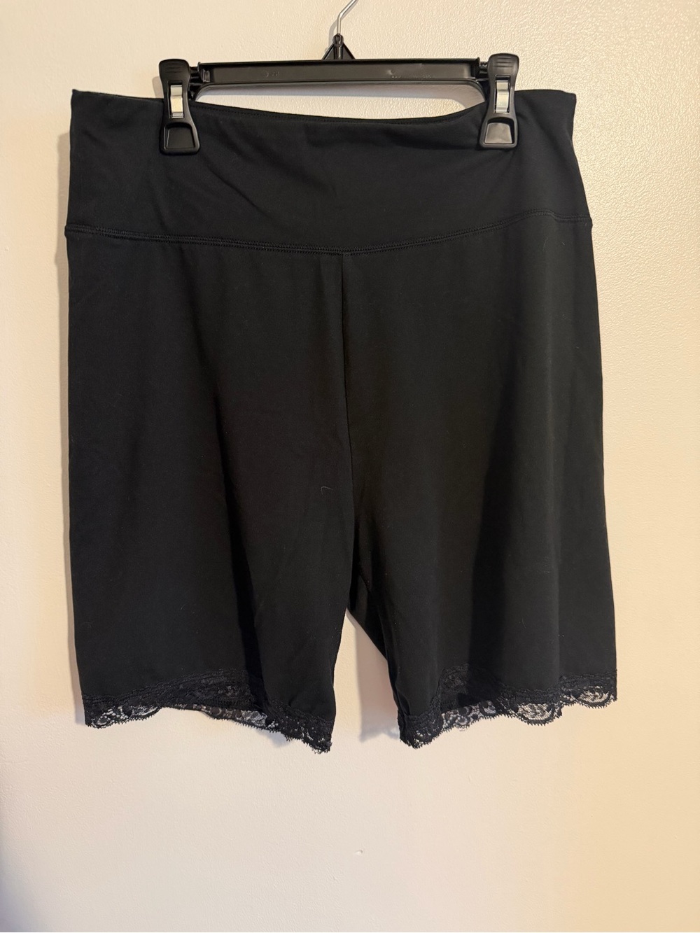 American Eagle Outfitters Black Lace-Trim Bike Shorts